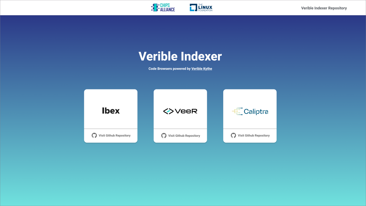 Verible Indexer landing page